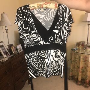 Black and white blouse